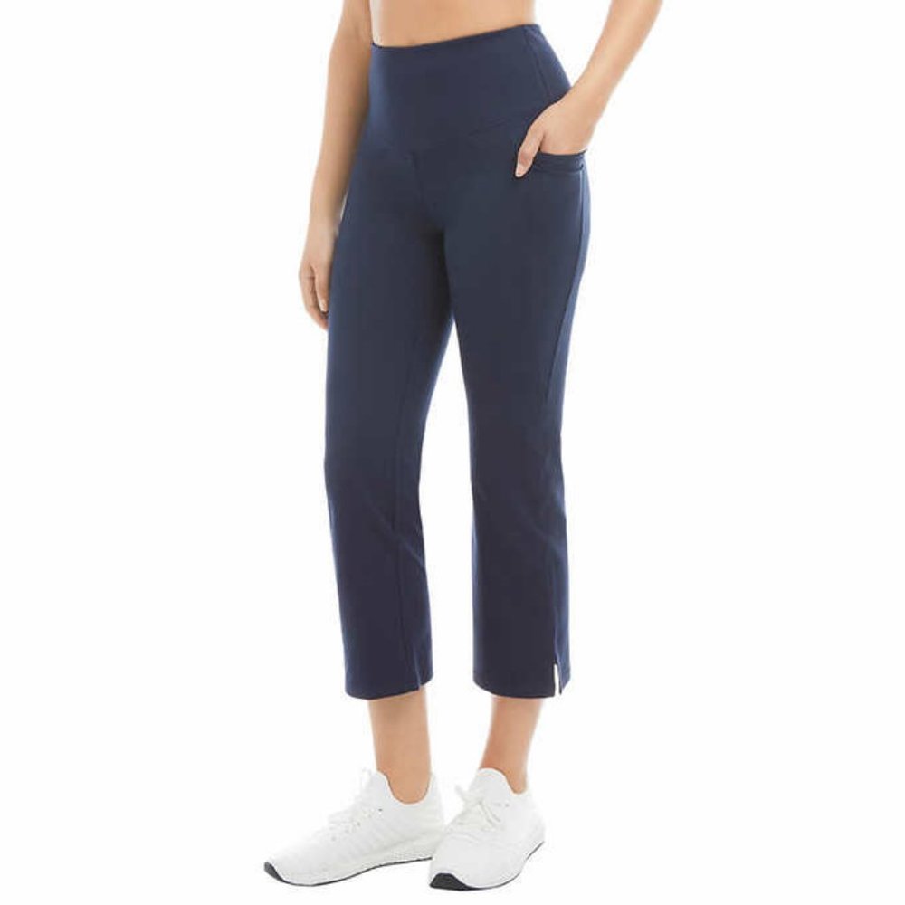 NWT Jockey Ladies' Cropped Slit Flare Pant Dark Navy Blue Small